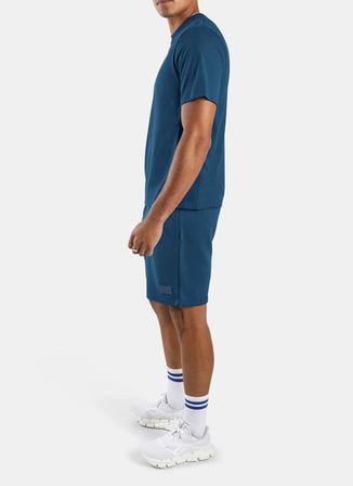 Reebok 100253070 SILICONE BADGE T-SHIRT Mavi Yuvarlak Yaka Regular Fit Düz Erkek T-Shirt
