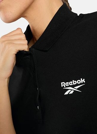 Reebok 100253300 ID FITTED POLO Siyah Polo Regular Fit Düz Kadın T-Shirt