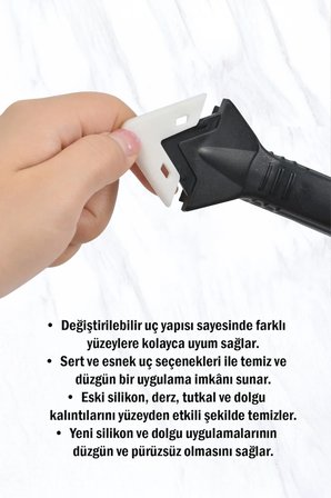 3'ü 1 Arada Fayans Arası Derz Kazıyıcı Silikon Çekme Mutfak Lavabo Kazıma Aparatı