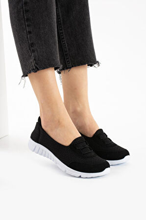 Kadın Fileli Rahat Memory Taban Bağlı Sneaker