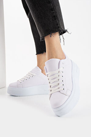 Yüksek Taban Düz Rahat Sneaker Spor Ayakkabı