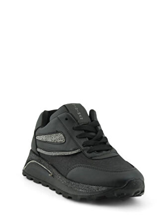 Kadın Hafif Poliüretan Kalın Taban Taşlı Çift Şeritli Günlük Spor Ayakkabı