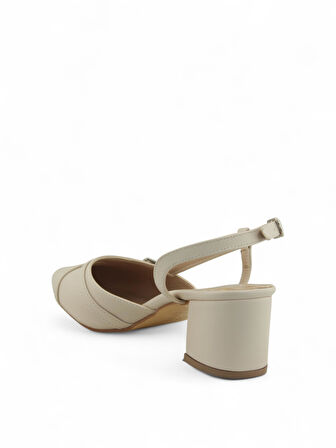 Kadın Kalın Ökçe Çift Tokalı 7 Pont Topuklu Ayakkabı