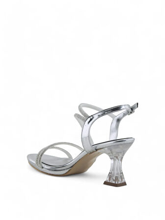 Kadın Şeffaf Topuklu Taşlı Abiye Ayakkabı