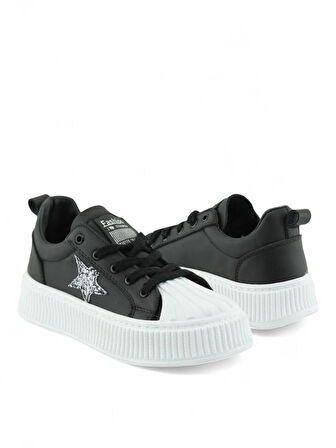 Kadın Beyaz Yüksek Termo Taban Yıldızlı Spor Ayakkabı