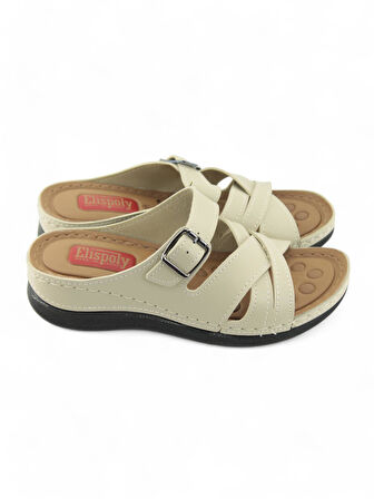 Kadın Üç Bantlı Tek Tokalı Terlik