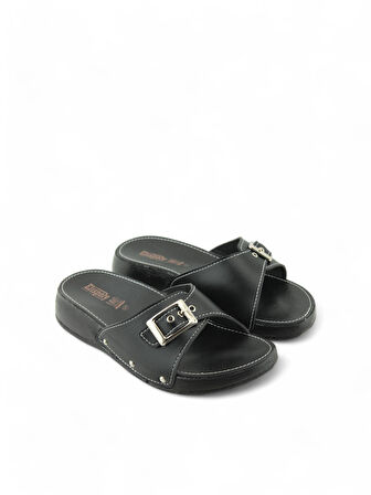 Kadın Kalın bantlı Tokalı Terlik