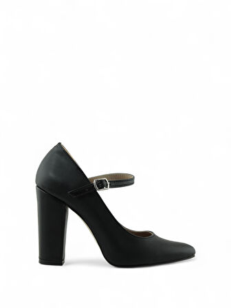 Kadın Kalın Ökçe Bilek Bantlı 13 Pont Topuklu Ayakkabı