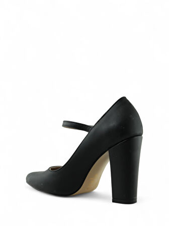 Kadın Kalın Ökçe Bilek Bantlı 13 Pont Topuklu Ayakkabı