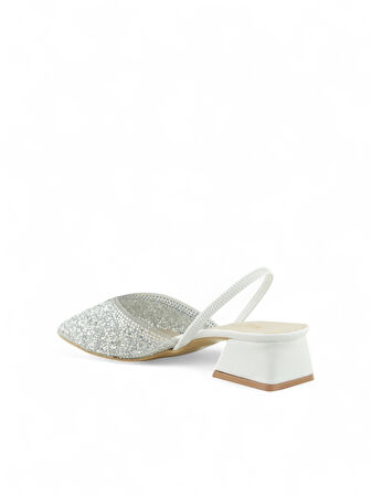 Kadın Alçak Topuk Ful Taşlı Abiye Ayakkabı