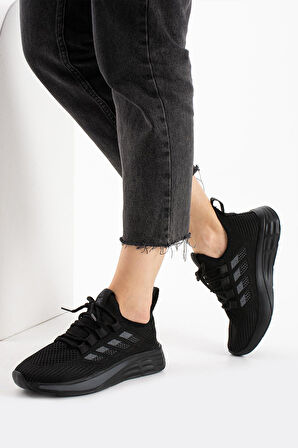 Kadın Hafif Taban Triko Sneaker Spor Ayakkabı