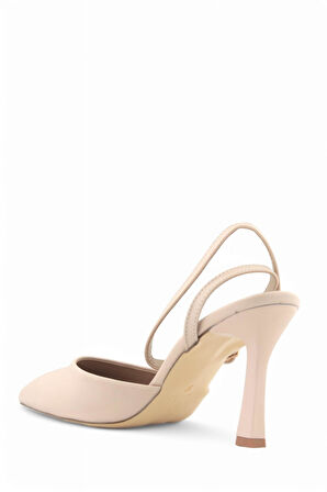 Kadın İnce Kadeh Topul Arka Çapraz Bantlı Burnu Kapalı Abiye Ayakkabı