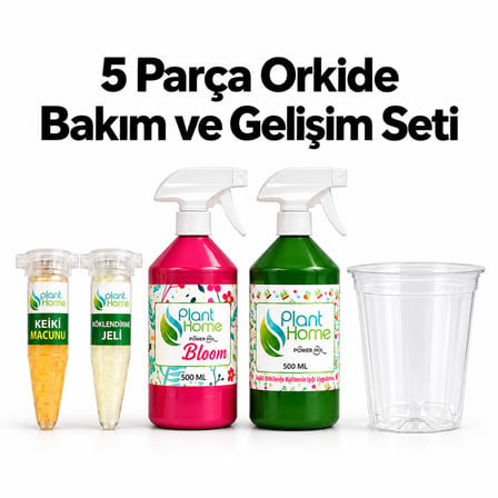 Orkide Bakım Seti Saksı Keiki Macunu Köklendirme Jeli Power Mix Bloom 5 Parça