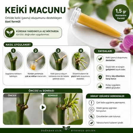 Orkide Bakım Seti Saksı Keiki Macunu Köklendirme Jeli Power Mix Bloom 5 Parça