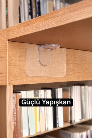 12 Adet Yapışkanlı Raf Tutucu Dolap İçi Raf Destekleyici Organizer Raf Sabitleyici