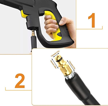 Karcher K2 K3 K4 K5 K6 K7 uyumlu yüksek basınçlı yıkama hortumu 6 Metre uzunluk