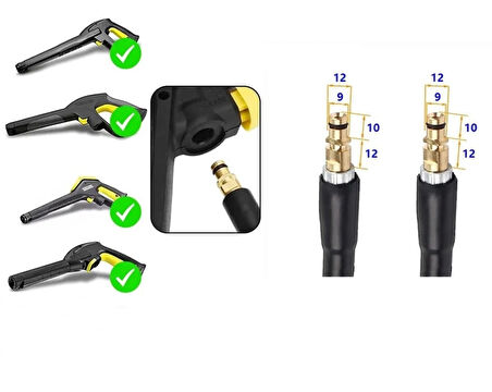 Karcher K2 K3 K4 K5 K6 K7 uyumlu yüksek basınçlı yıkama hortumu 6 Metre uzunluk