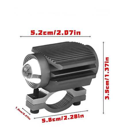 Motosiklet Sis Led Beyaz ve Sarı ışık ( 2 Adet Led, 1 Adet Anahtar )