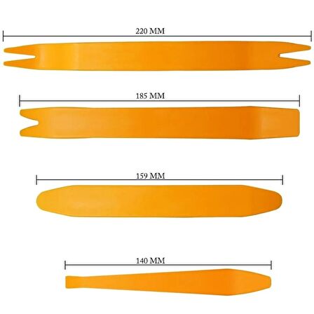 4 Parça Sert Abs Malzeme Teyp, Kapı, Döşeme Sökme Takımı