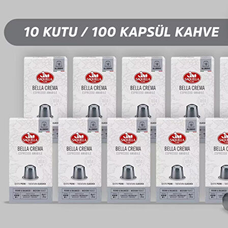 Saquella Bella Crema Kapsül Kahve 100 Adet 10’lu Set