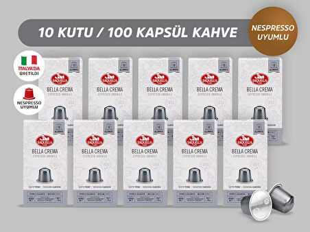 Saquella Bella Crema Kapsül Kahve 100 Adet 10’lu Set