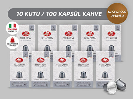 Saquella Bella Crema Kapsül Kahve 100 Adet 10’lu Set