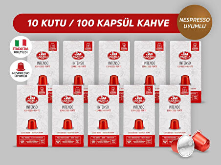 Saquella Intenso Kapsül Kahve 100 Adet 10’lu Set