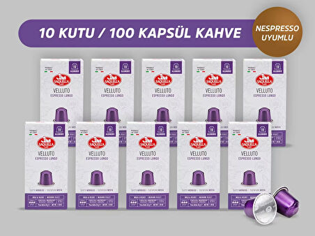 Saquella Velluto Kapsül Kahve 100 Adet 10’lu Set