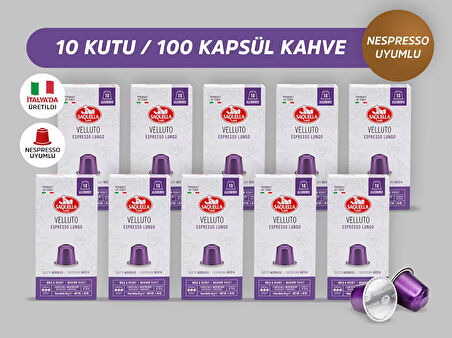 Saquella Velluto Kapsül Kahve 100 Adet 10’lu Set