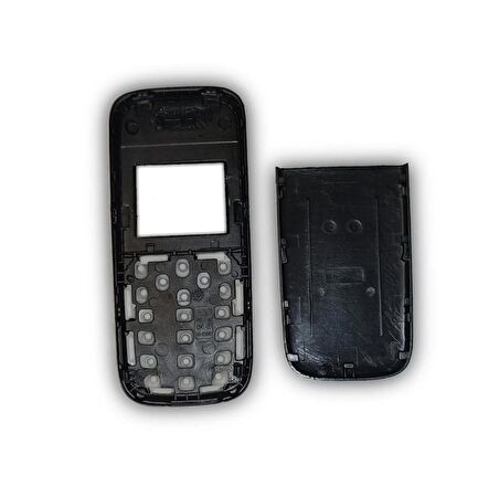 Nokia 1200 Kapak Nokia 1200 uyumlu Siyah Gri ön Kapak Arka Kapak Tuş Takımı