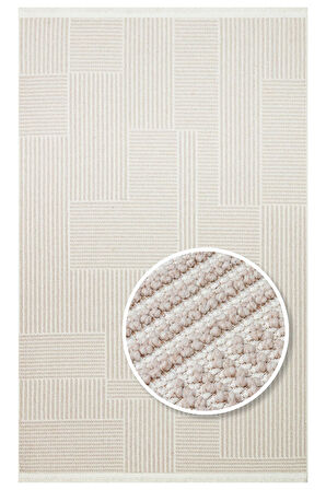 Kalvi 12 Bej - Salon, Koridor (Yolluk), Mutfak, Antre, Yatak ve Oturma Odası Halısı