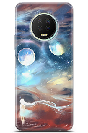 Infinix Note 7 uyumlu Girls 22 Şeffaf Hayallerim ve Gezegenler