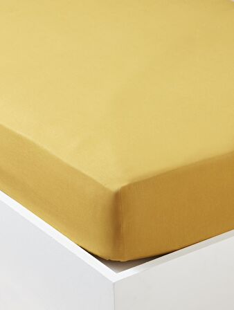 Maki %100 Pamuklu Hardal 120x200+50x70 Tek Kişilik Lastikli Çarşaf Seti