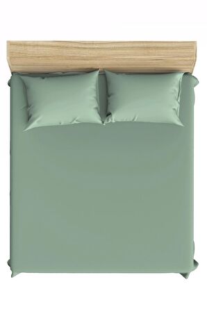 Makiteks %100 Pamuklu Yesil 120x200+50x70 Tek Kişilik Lastikli Çarşaf Seti