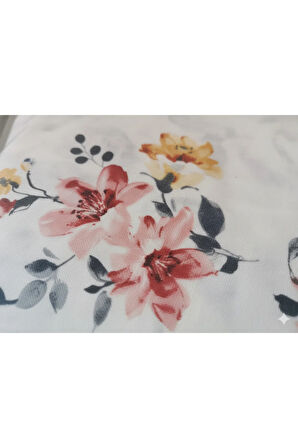 Makiteks %100 pamuklu çiçek desenli 120x200+50x70 cm tek kişilik lastikli çarşaf takımı