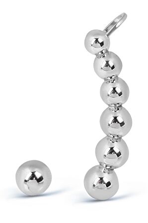 Sıra Toplar Motifli 925 Ayar Gümüş Küpe - K020201