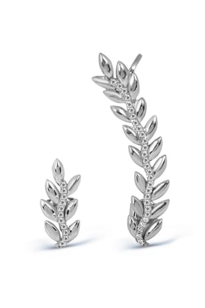 Zirkon Taşlı 925 Ayar Gümüş Bahar Dalı Küpe - K020401