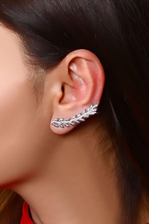 Zirkon Taşlı 925 Ayar Gümüş Bahar Dalı Küpe - K020401
