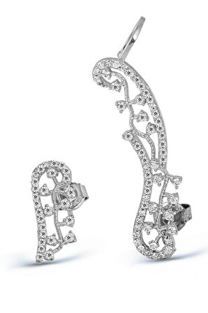 Zirkon Taşlı 925 Ayar Gümüş Küpe - K021801