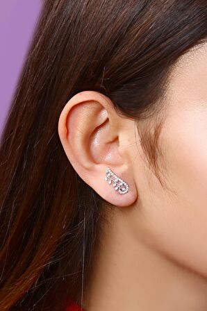 Zirkon Taşlı 925 Ayar Gümüş Küpe - K021801