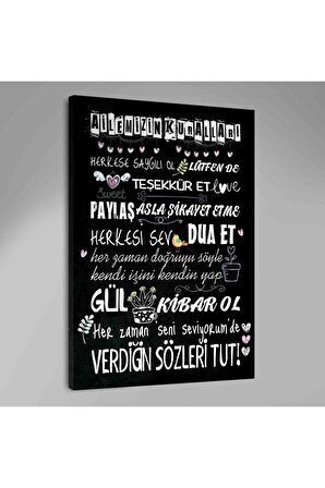 Ailemizin Kuralları Kanvas Tablo