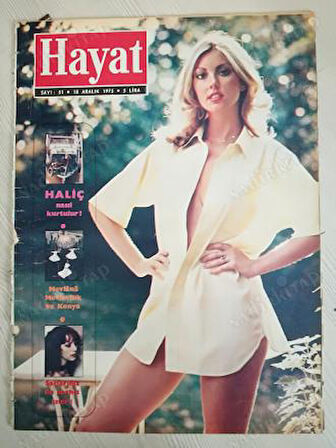 HAYAT DERGİSİ-18 ARALIK 1975 SAYI:51 64 SAYFA EKSİKSİZ ORTA SAYFADA MEVLEVİ TUĞRASI POSTERİ VAR