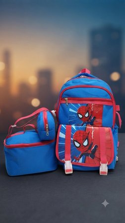 İLKOKUL 3 LÜ SET KAREKTER DESENLİ LAPTOP BÖLMELİ KALEMLİK,BESLENME ÇANTALI ERKEK ÇOCUK OKUL SIRT ÇANTASI