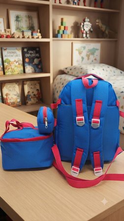 İLKOKUL 3 LÜ SET KAREKTER DESENLİ LAPTOP BÖLMELİ KALEMLİK,BESLENME ÇANTALI ERKEK ÇOCUK OKUL SIRT ÇANTASI