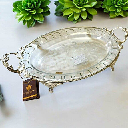 Royking Ayaklı Oval Sunum Tabağı 43x36x23x5cm CRS160