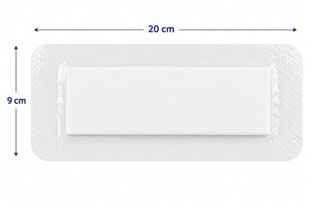 Octacare Su Geçirmez Pedli Şeffaf Pu Film Steril Yara Örtüsü Banyo Bandı 9cm×20cm (100 Adet)