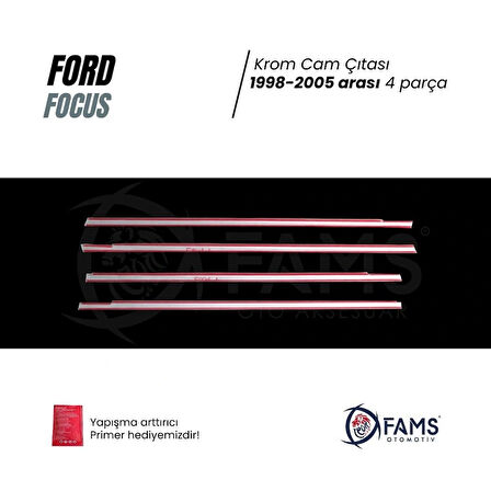Ford Focus 1 Krom Cam Çıtası 4 Prç. 1998-2005 P.çelik