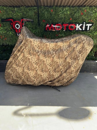 Army Kamuflaj Desenli Suya ve Güneş Işınlarına Dayanıklı Motosiklet Brandası XL-2XL