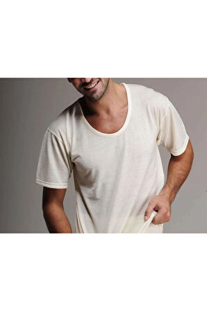 Erkek Ince Yün Termal Kısa Kol Bisiklet Yaka Içlik Woolmark Sertifikalı Ekoteks Belgeli