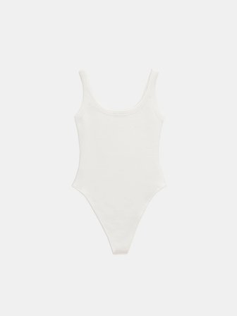 Askılı Bodysuit-Açık Ekru